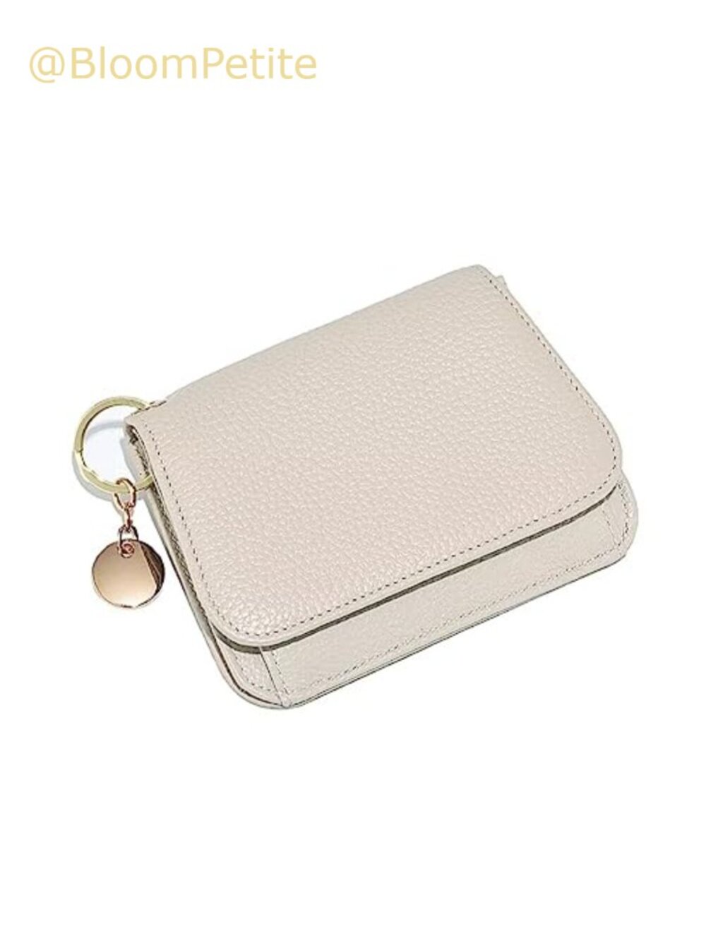 RFID Blocking Genuine Leather Card Case Small Tri-Fold Wallet with Zipper